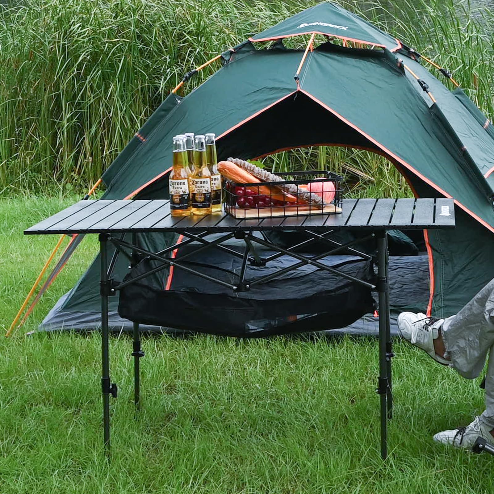 KINGROCK camping table open-dining-setup demonstrates versatile outdoor dining and surface stability