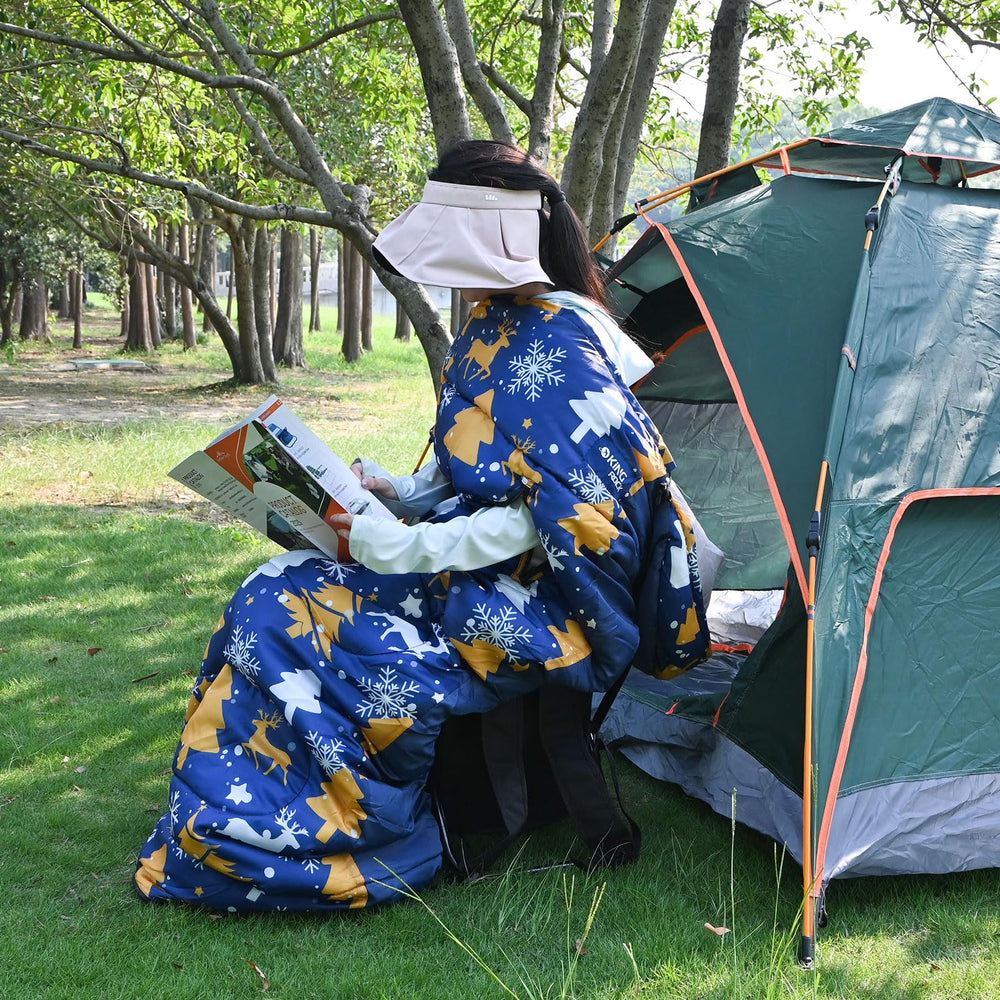 KINGROCK Christmas Sleeping Bag includes bottom zipper for adjustable cooling