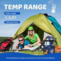 KINGROCK Christmas Sleeping Bag in compact folded form for backpack travel