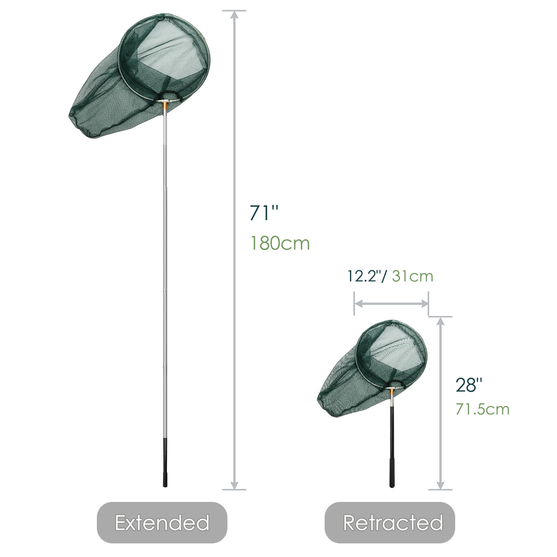 Side view showing 20-inch net depth