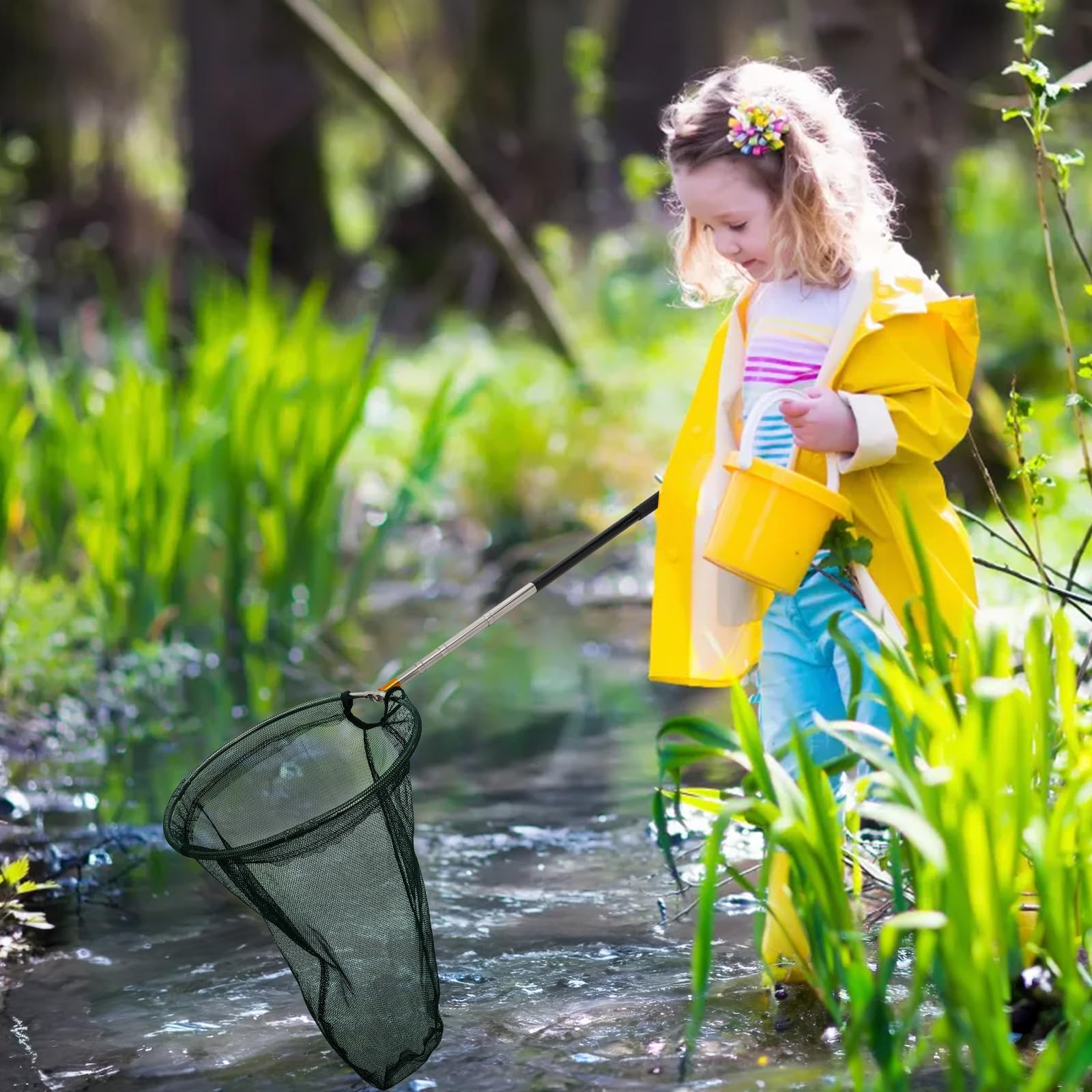 Butterfly net used in forest or wetlands for insect capture