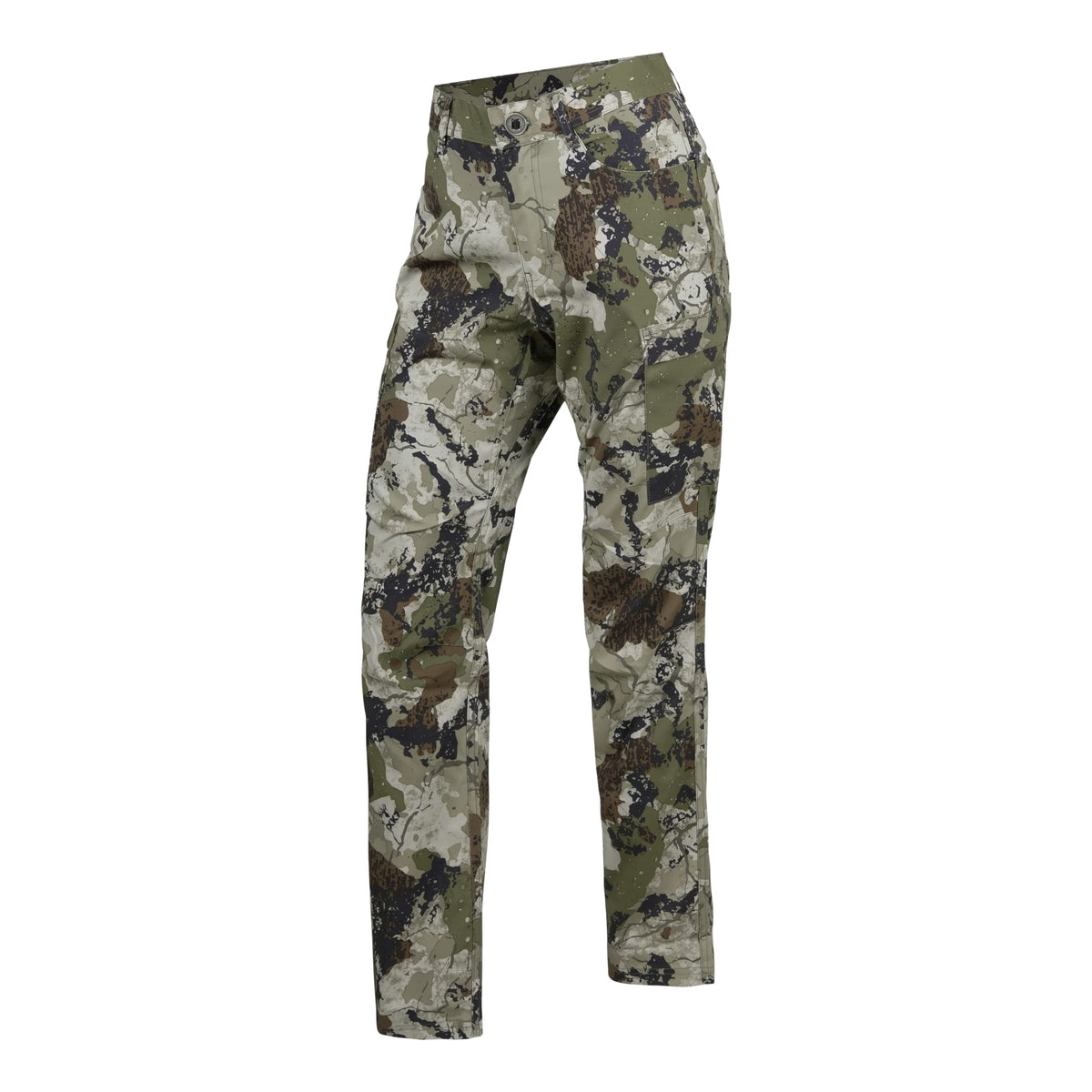 King's Camo KCL2104 women's Hunter 2.0 pant model shot showing flexible, unrestricted movement in the field.