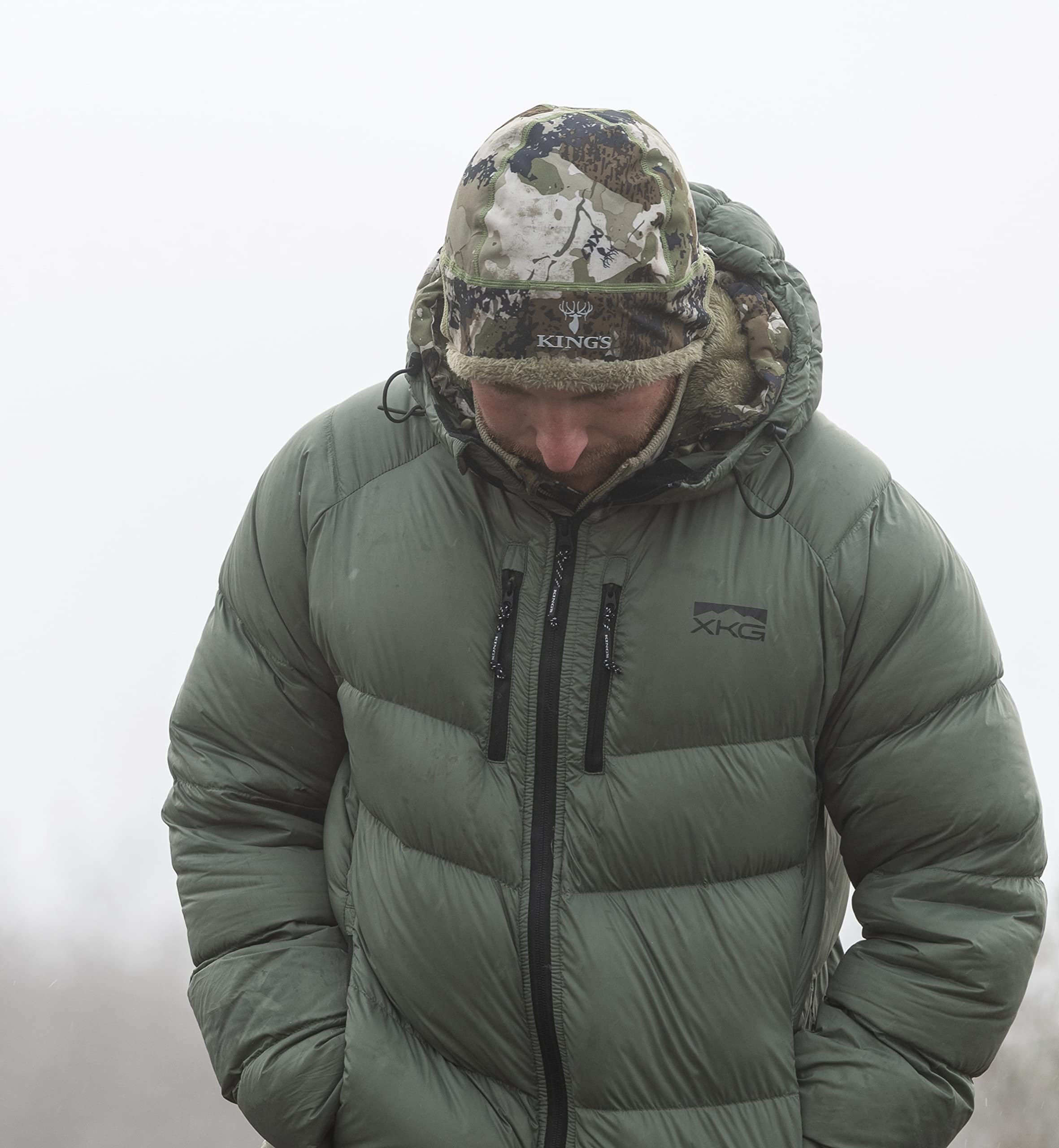 King's Camo XKG Beanie windproof fabric close-up showing exterior performance.