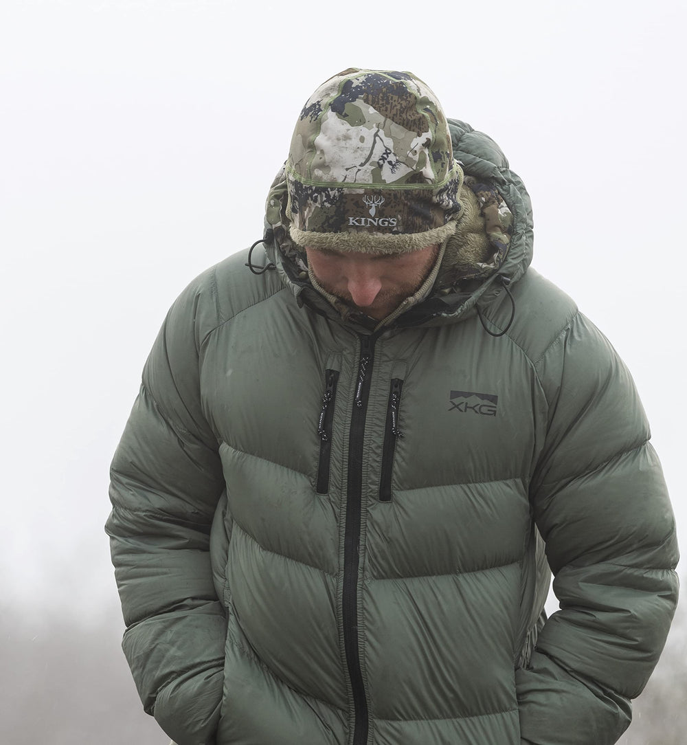 King's Camo XKG Beanie windproof fabric close-up showing exterior performance.