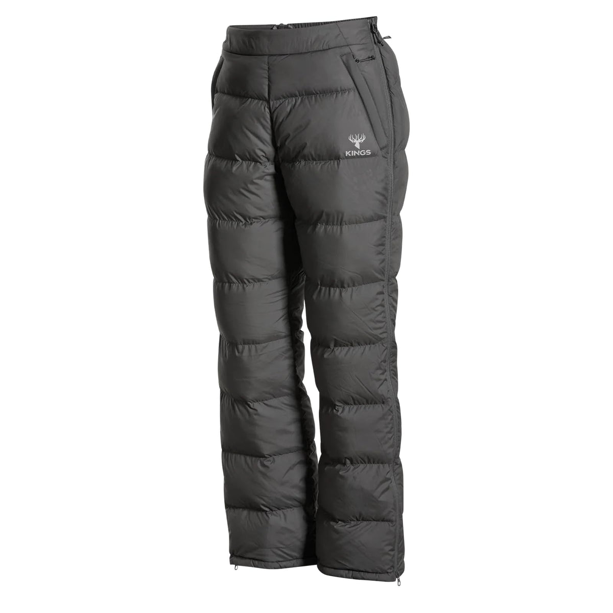 King's Camo XKG Down Transition Pant front view shows lightweight insulation for cold hikes