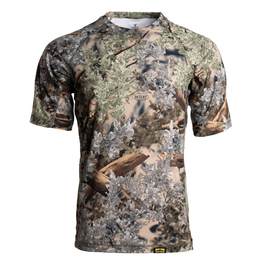 King's Camo XKG Elevation Tee Desert Shadow front view shows moisture-wicking fabric