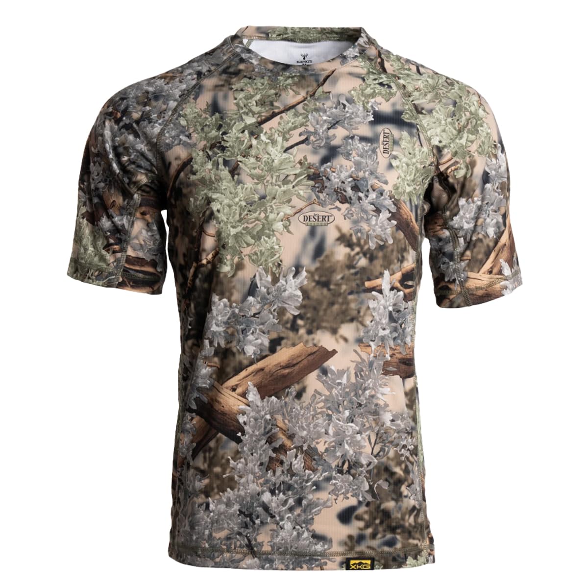 King's Camo XKG Elevation Tee Desert Shadow front view shows moisture-wicking fabric