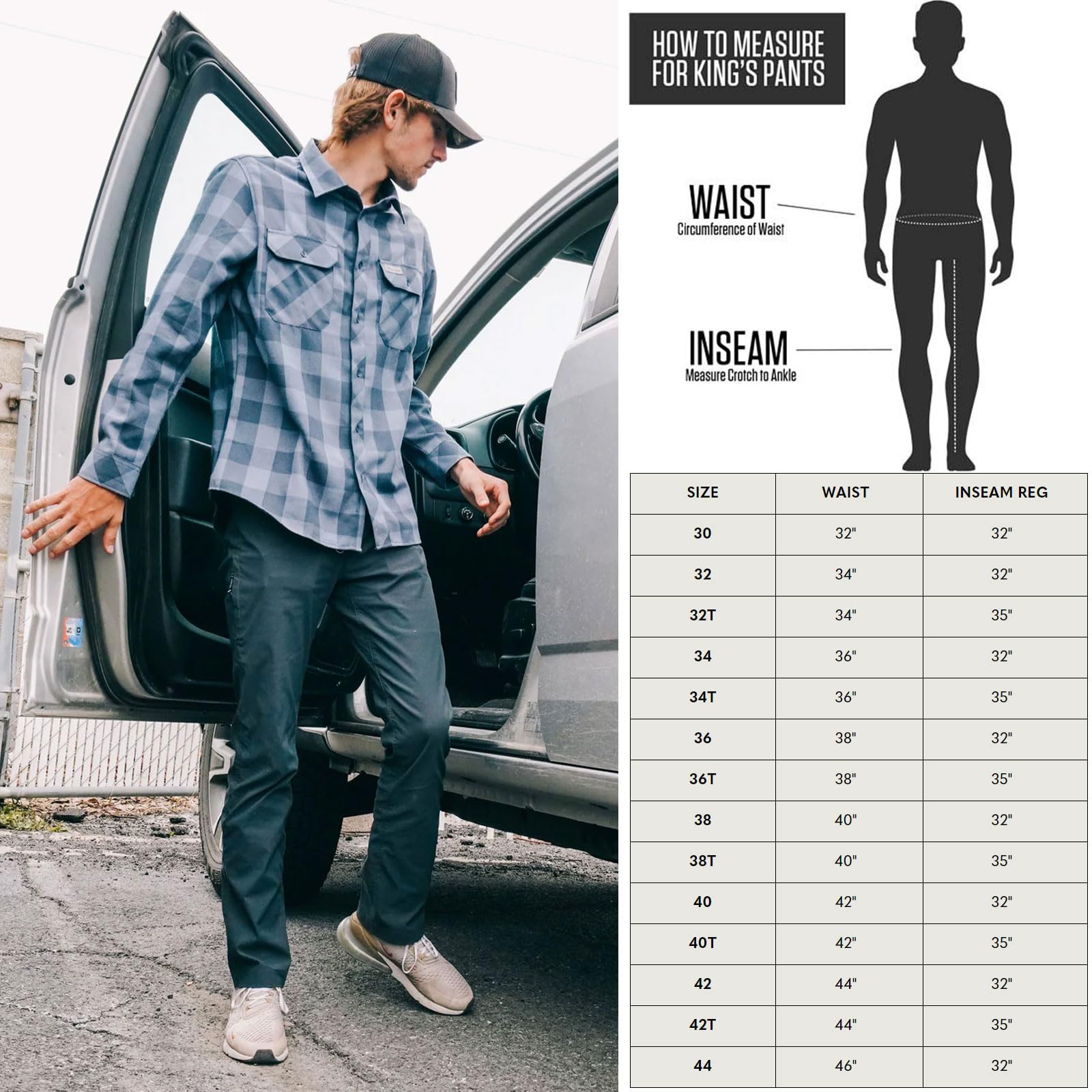 King's Camo XKG Sonora pants worn by hikers illustrates 2-way stretch all-day flexibility.