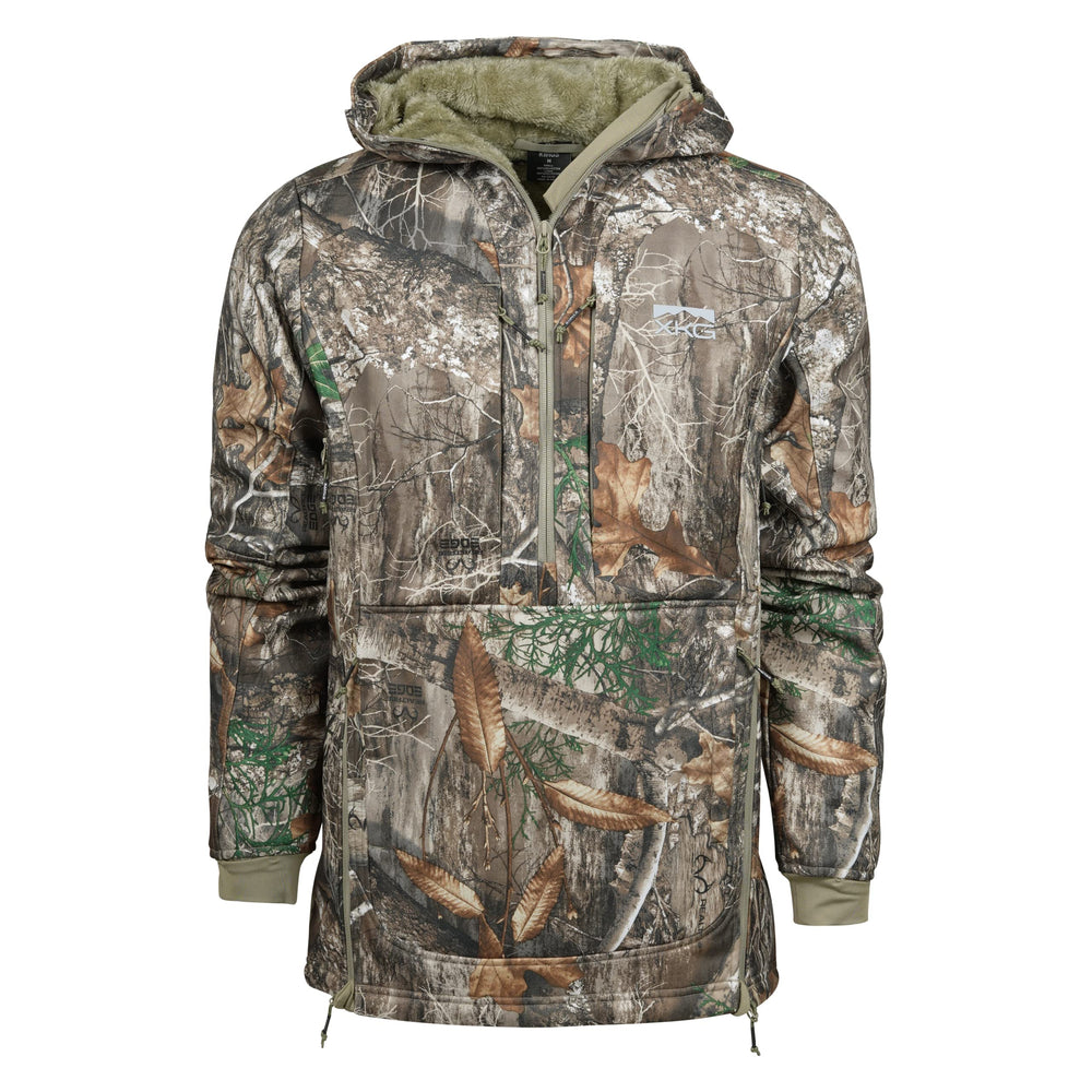 King's Camo XKG Wind-Defender Anorak Realtree Edge front view showing windproof fabric