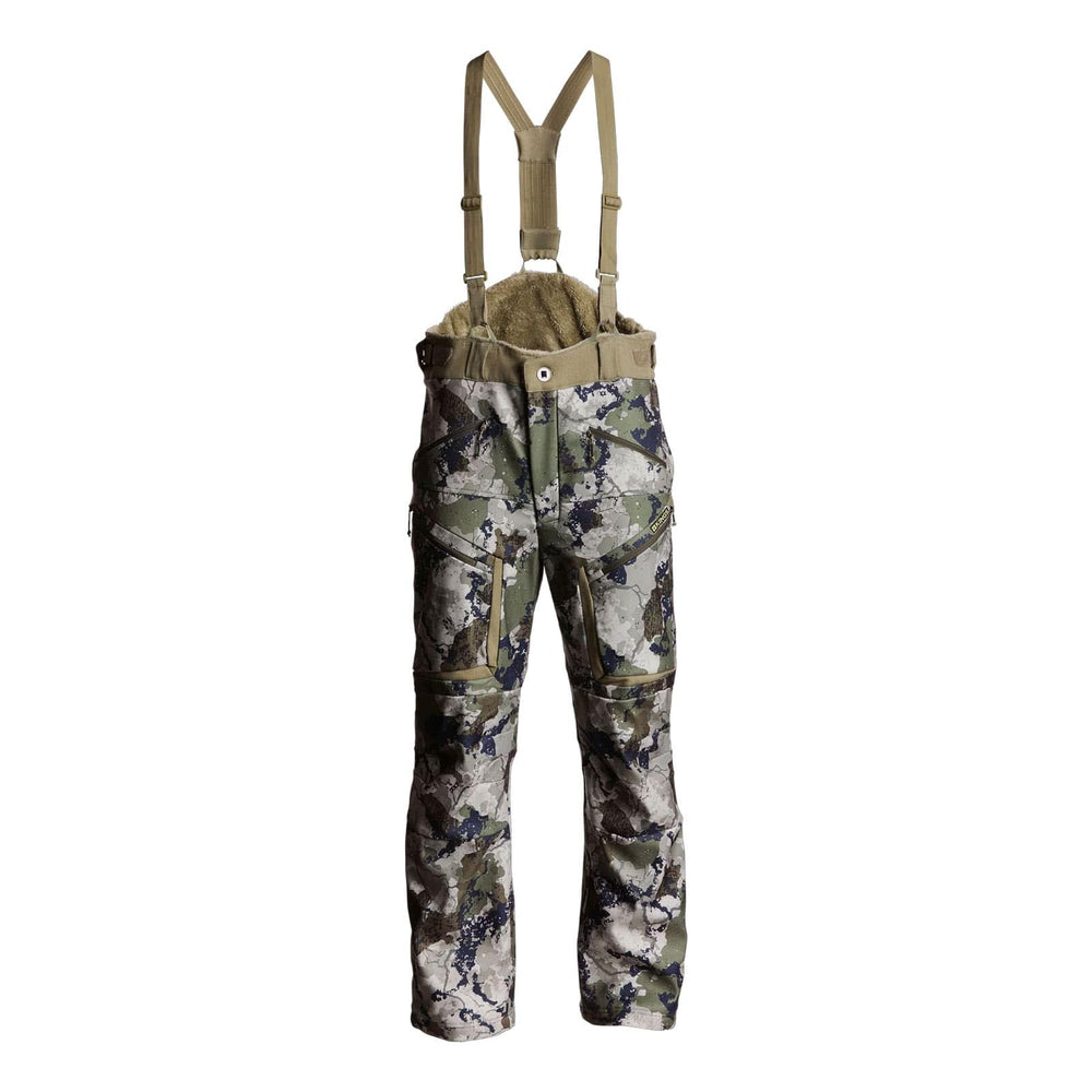 King's Camo XK7 Wind-Defender Bib Pant front view shows streamlined, quiet layering for cold hunts.
