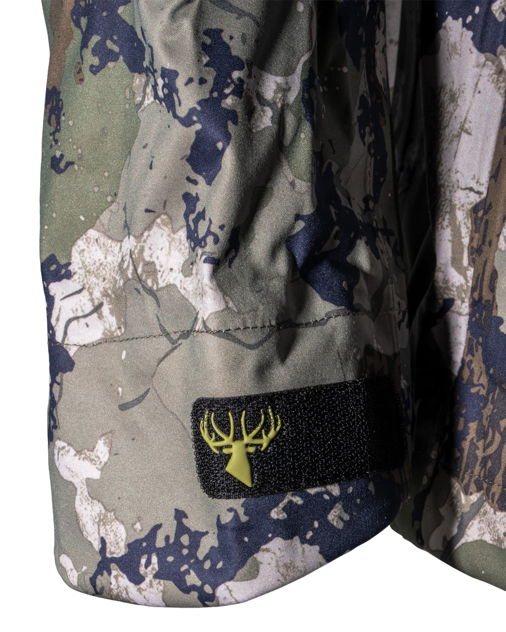 King's Camo XKG Windstorm Rain Jacket fabric closeup emphasizes 4-way stretch and brushed finish.