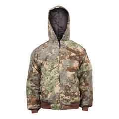 King's Camo Youth Insulated Hooded Jacket in Desert Shadow, back view shows full coverage and warmth