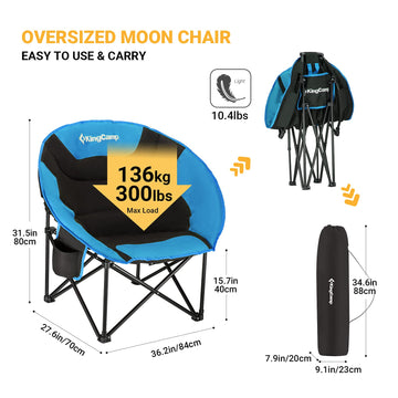 KingCamp Oversized Saucer Chair back pocket for quick storage of essentials