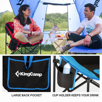 KingCamp Oversized Saucer Chair blue color enhances campsite comfort