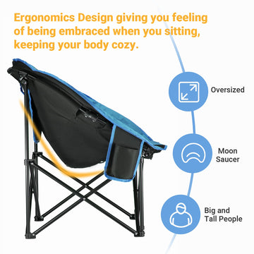 KingCamp Oversized Saucer Chair folded in carry bag for portable transport