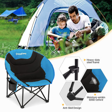 KingCamp Oversized Saucer Chair in outdoor use on grass for lounging