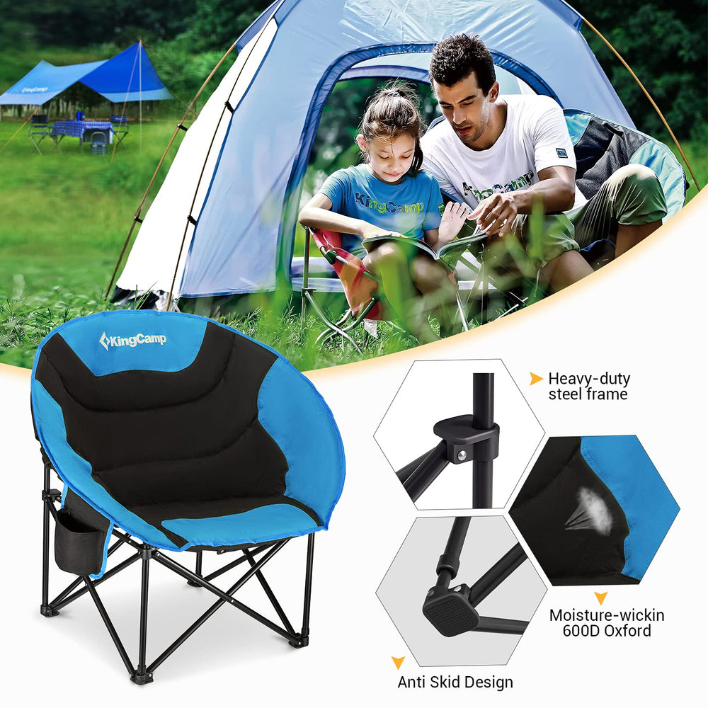 KingCamp Oversized Saucer Chair in outdoor use on grass for lounging