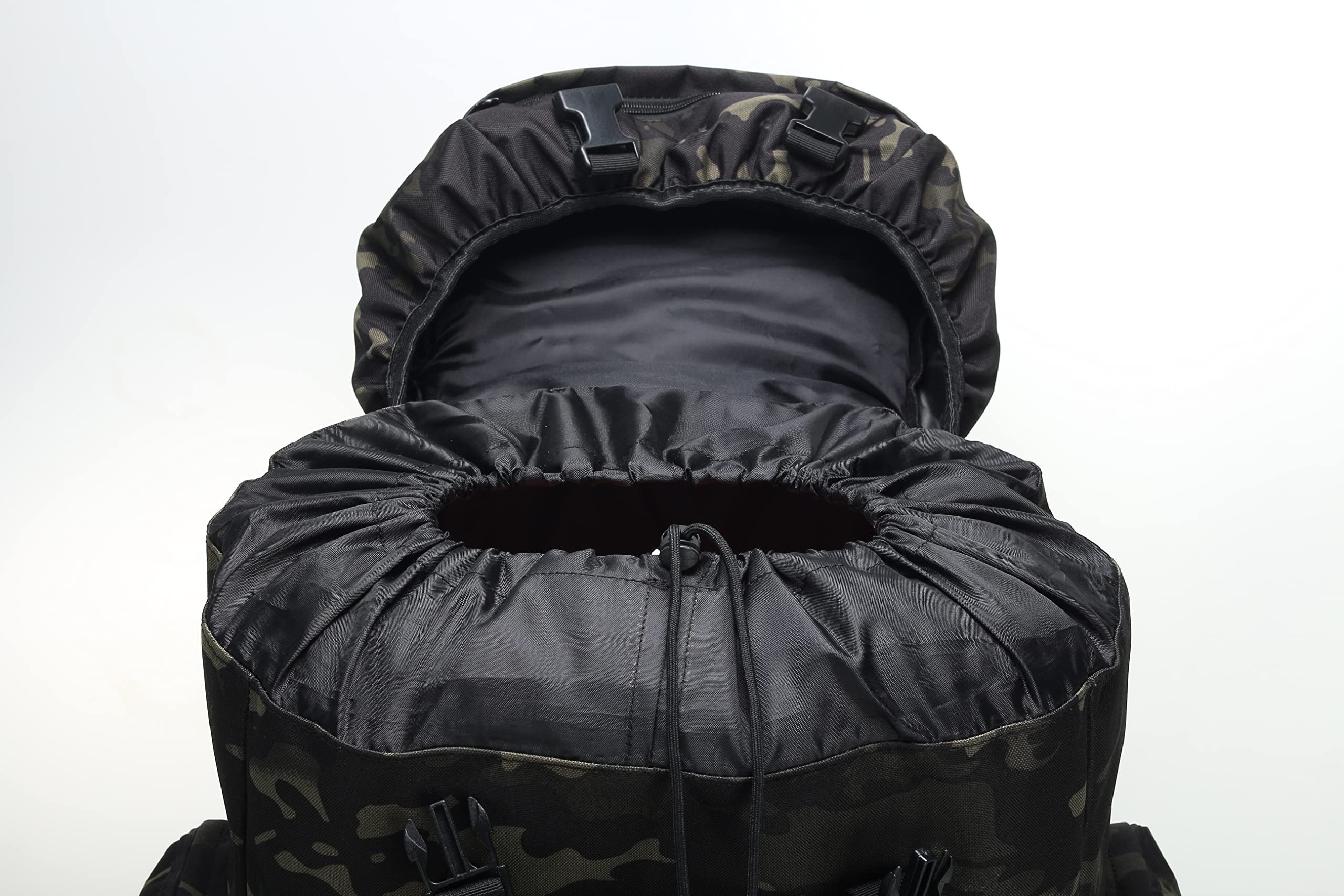 King'sGuard 100L backpack in camping use demonstrates rugged practicality and capacity.