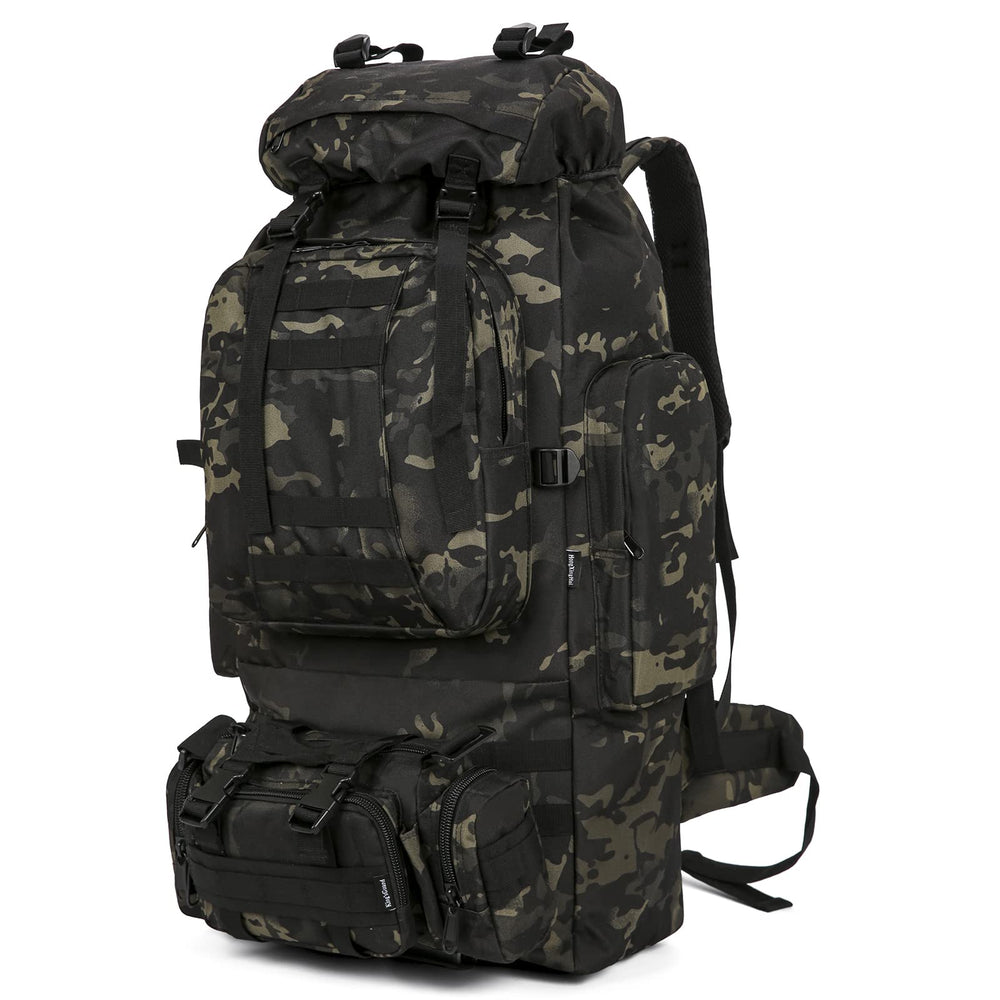 King'sGuard 100L MOLLE attachments support tents and trekking gear for organized expeditions.