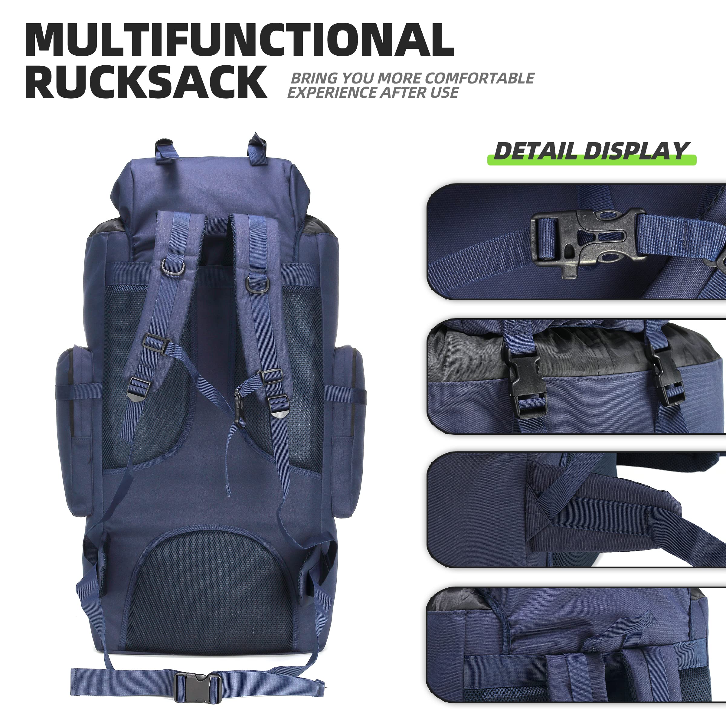King'sGuard 100L backpack waist-bag provides quick-access essentials during hikes.