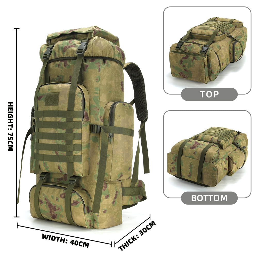 King'sGuard 70L backpack external pockets organize gear and daily essentials during hikes.