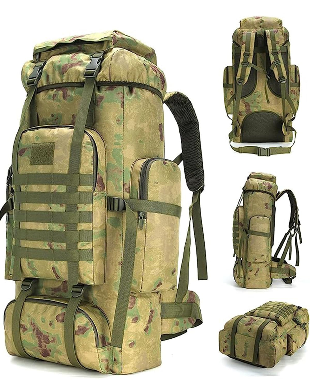 King'sGuard 70L backpack main compartment keeps clothes organized for multi-day trips.