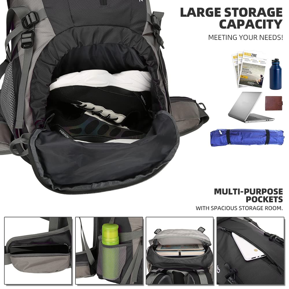 KingsGuard 70L strap system featuring ergonomic S-type shoulders enhances stability.