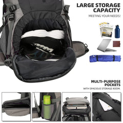 KingsGuard 70L strap system featuring ergonomic S-type shoulders enhances stability.