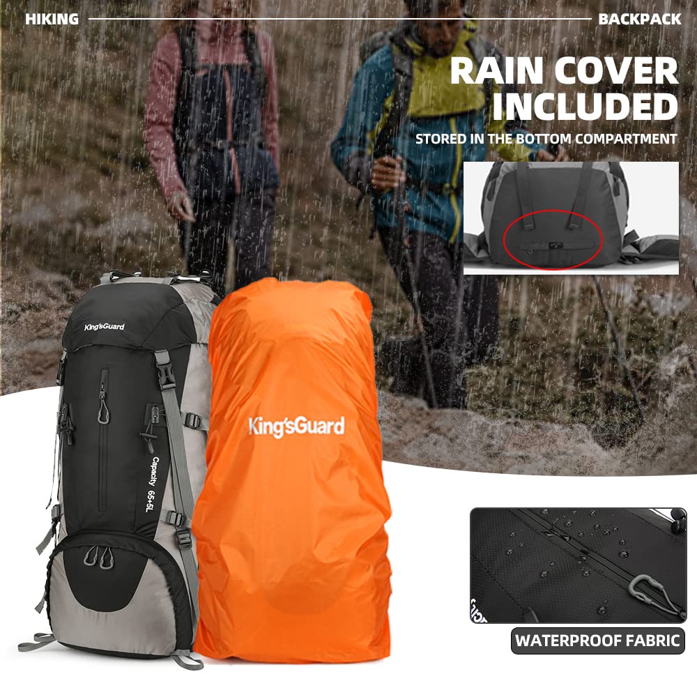 KingsGuard 70L packed view demonstrates high capacity for multi-day trips.