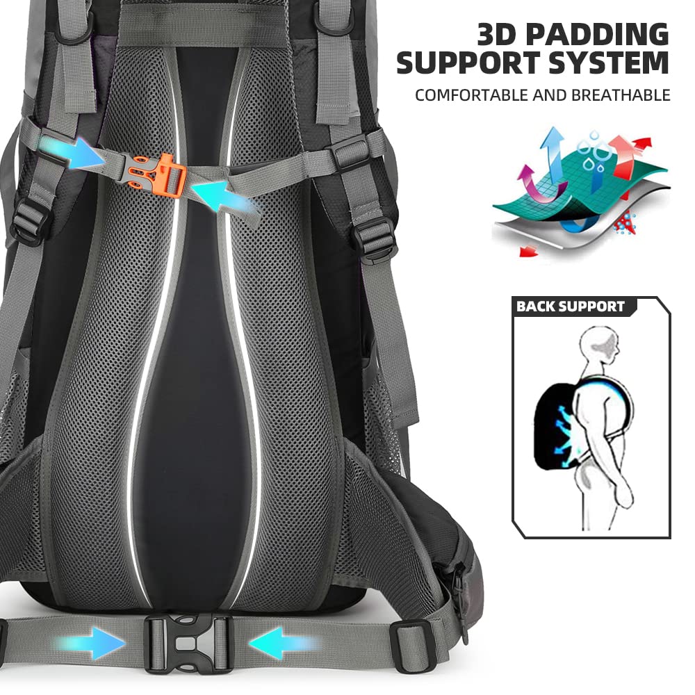 KingsGuard 70L rain cover included in bottom pocket for weather protection.