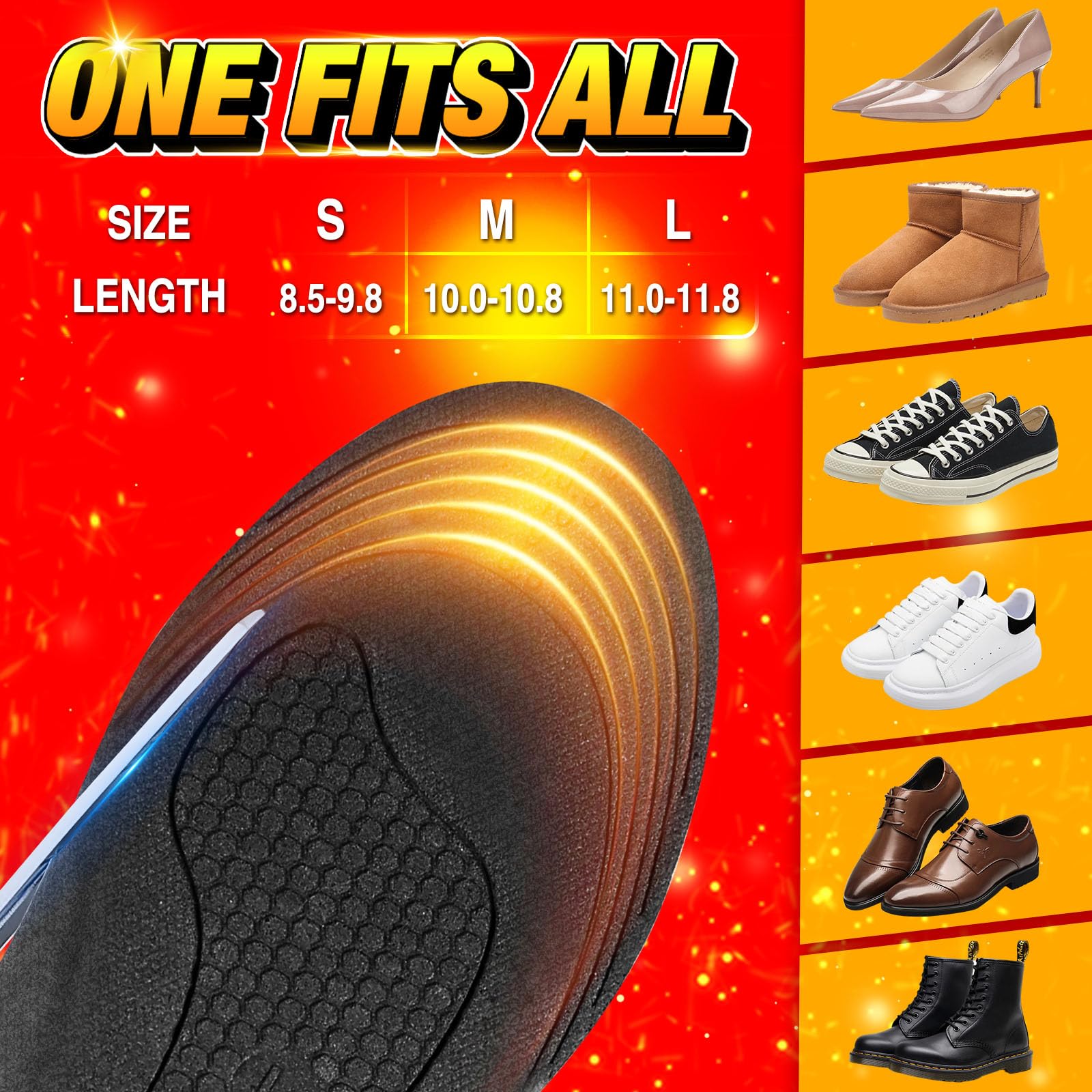 Kinlaner heated insoles provide up to 11 hours of warmth per charge.
