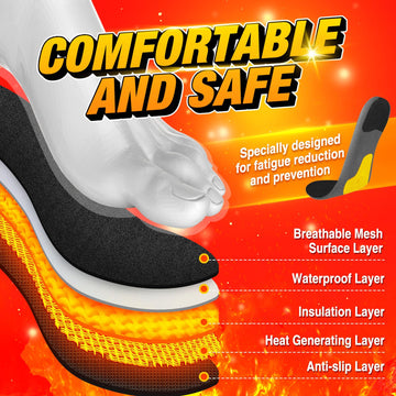 Kinlaner heated insoles reach comfortable warmth in about 20 seconds.