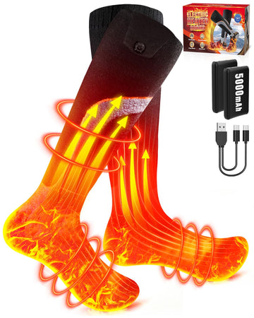 Kinlaner heated socks with 360° coverage deliver all-day warmth during outdoor adventures.