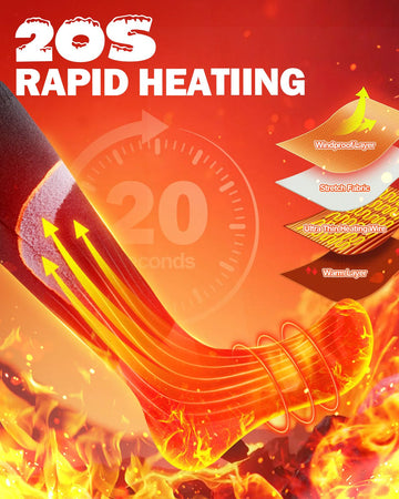 Kinlaner heated socks offer four heat settings for customizable comfort in cold activities.