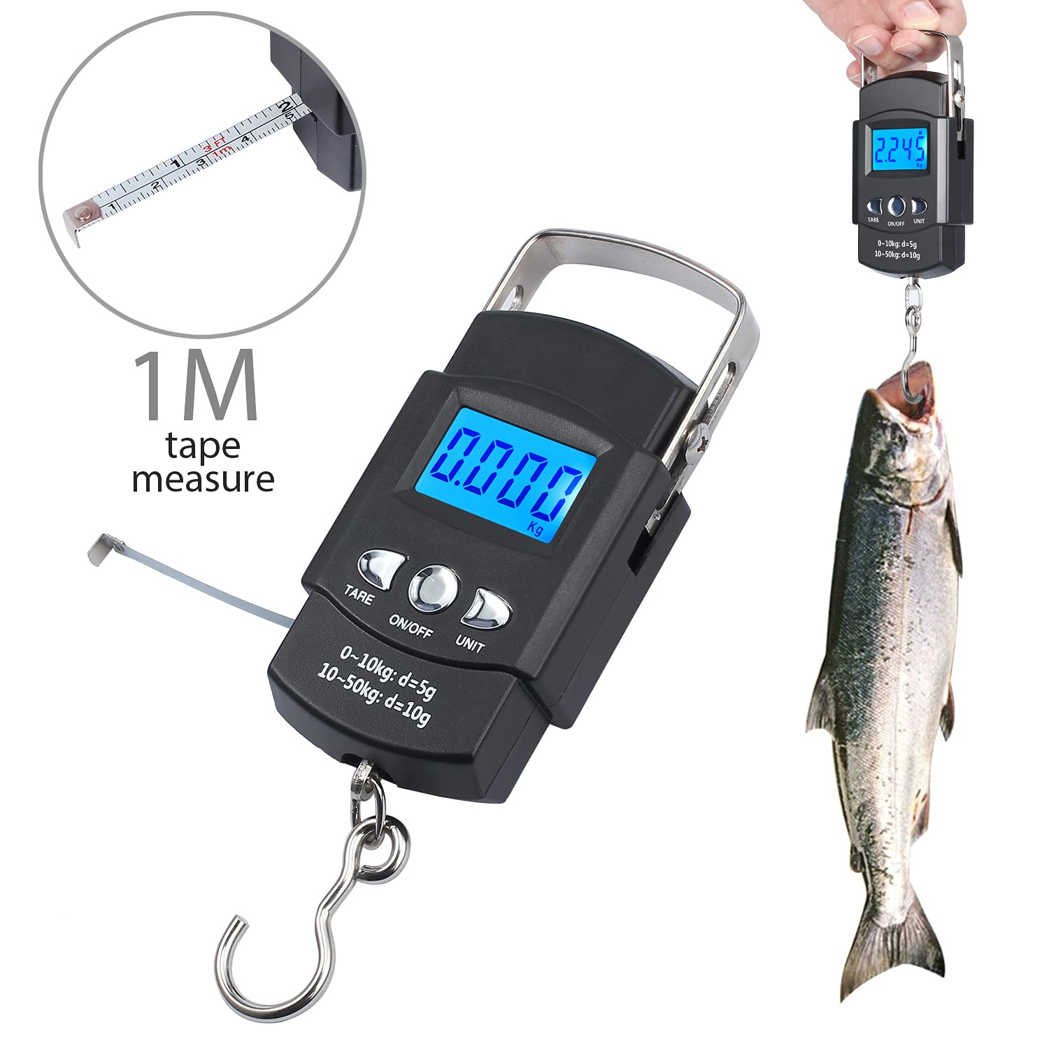 Back slot with stainless steel hook on Kinstecks fishing scale