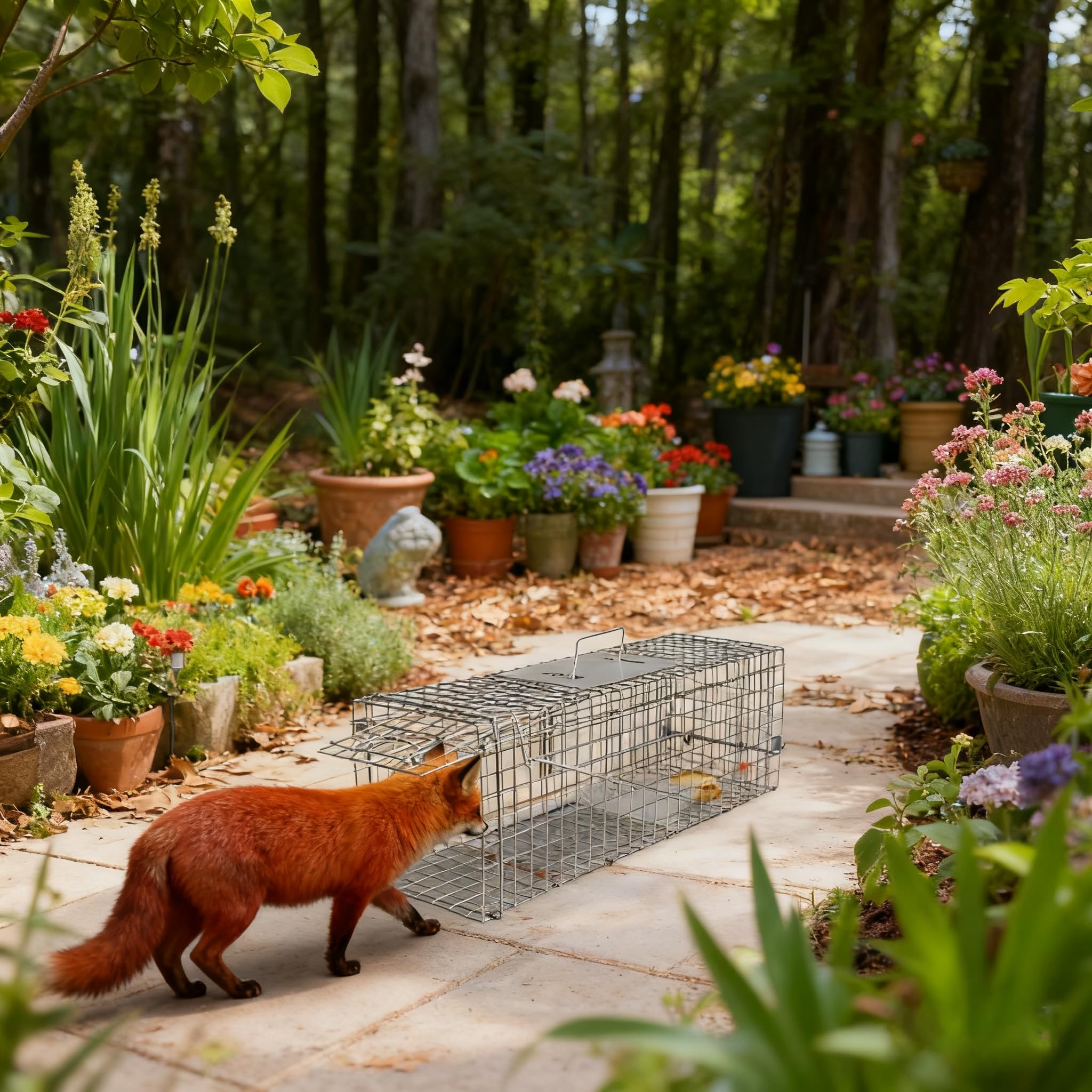 KinWarmth Collapsible Trap Cage demonstrates easy setup and space-saving design for quick transport.