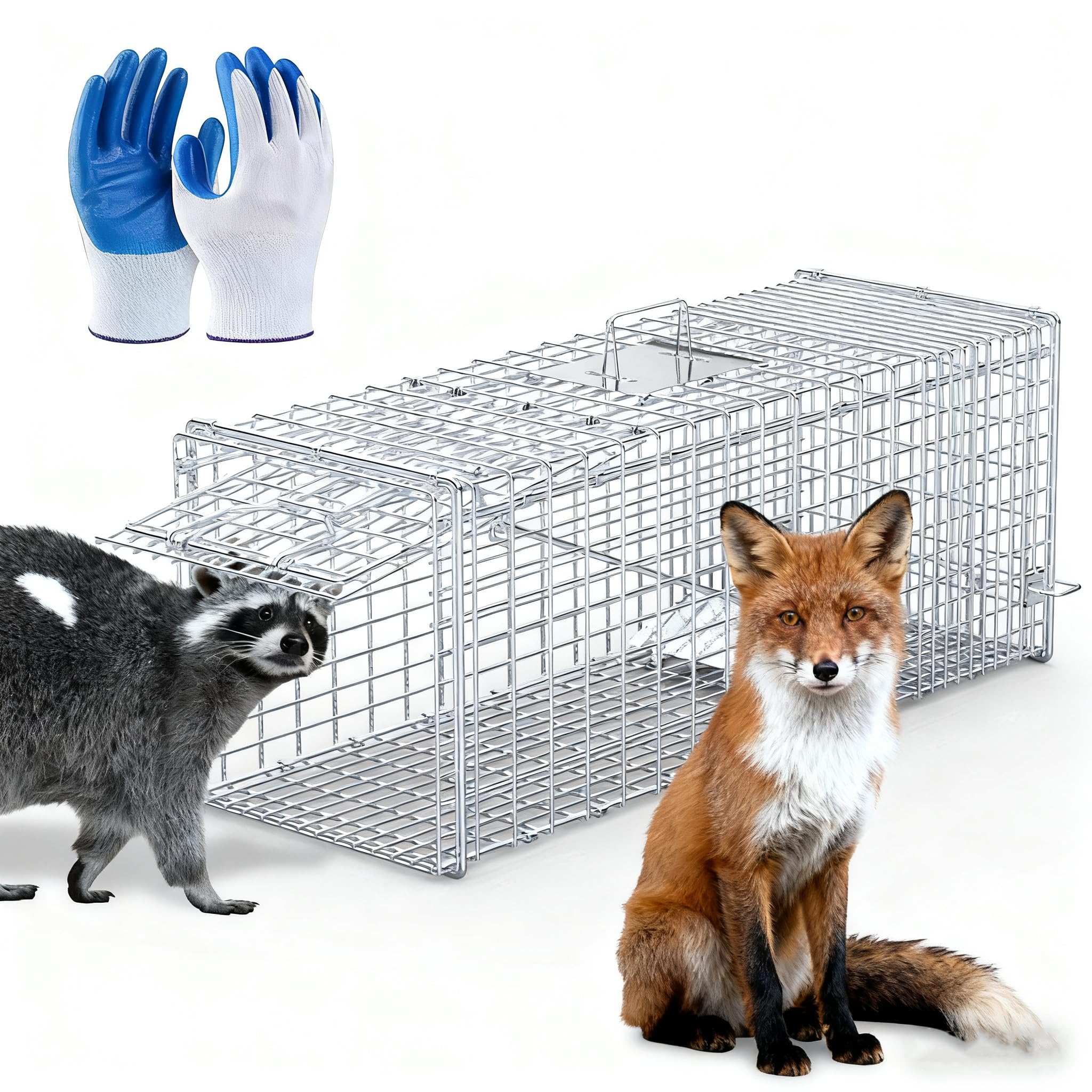 KinWarmth trap front view with rear release for humane handling