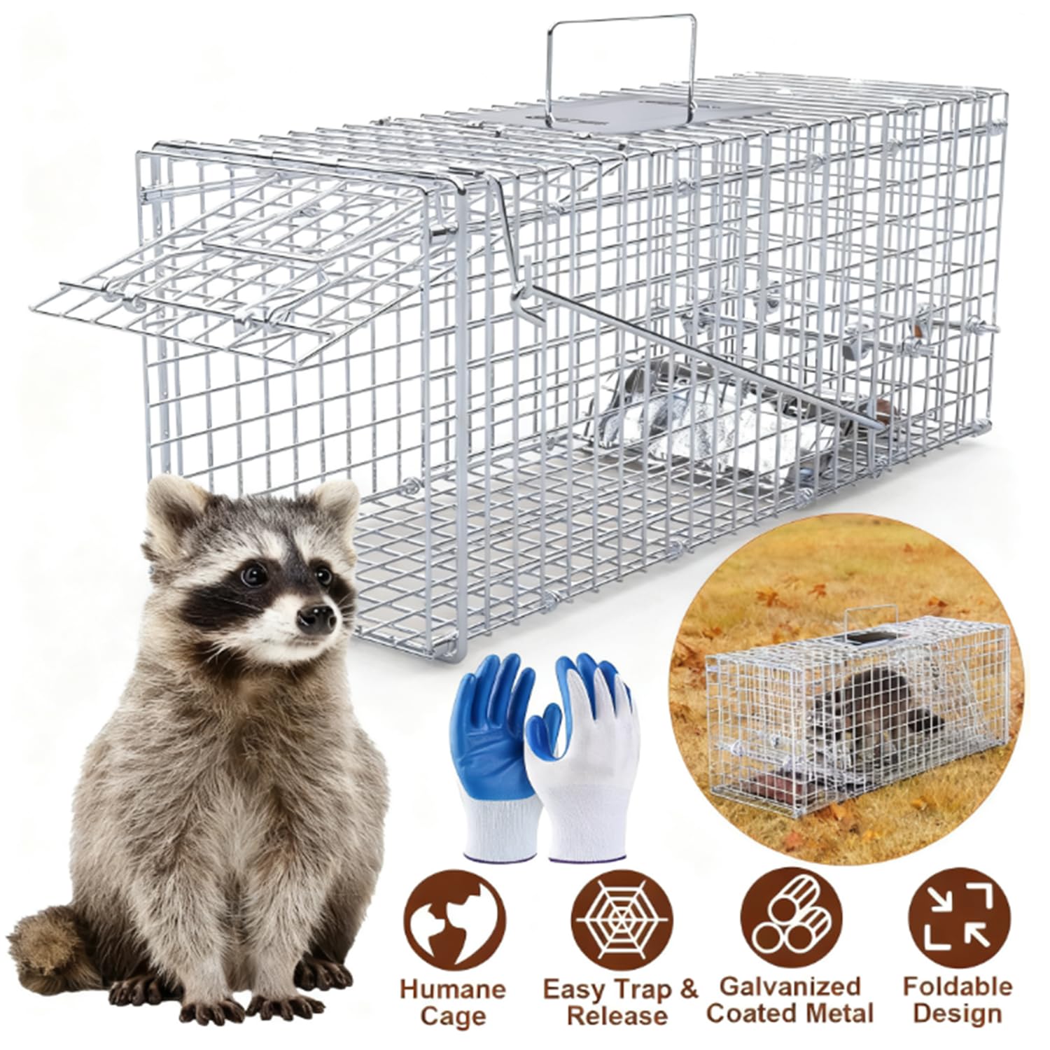 KinWarmth trap side view highlights foldable design for storage