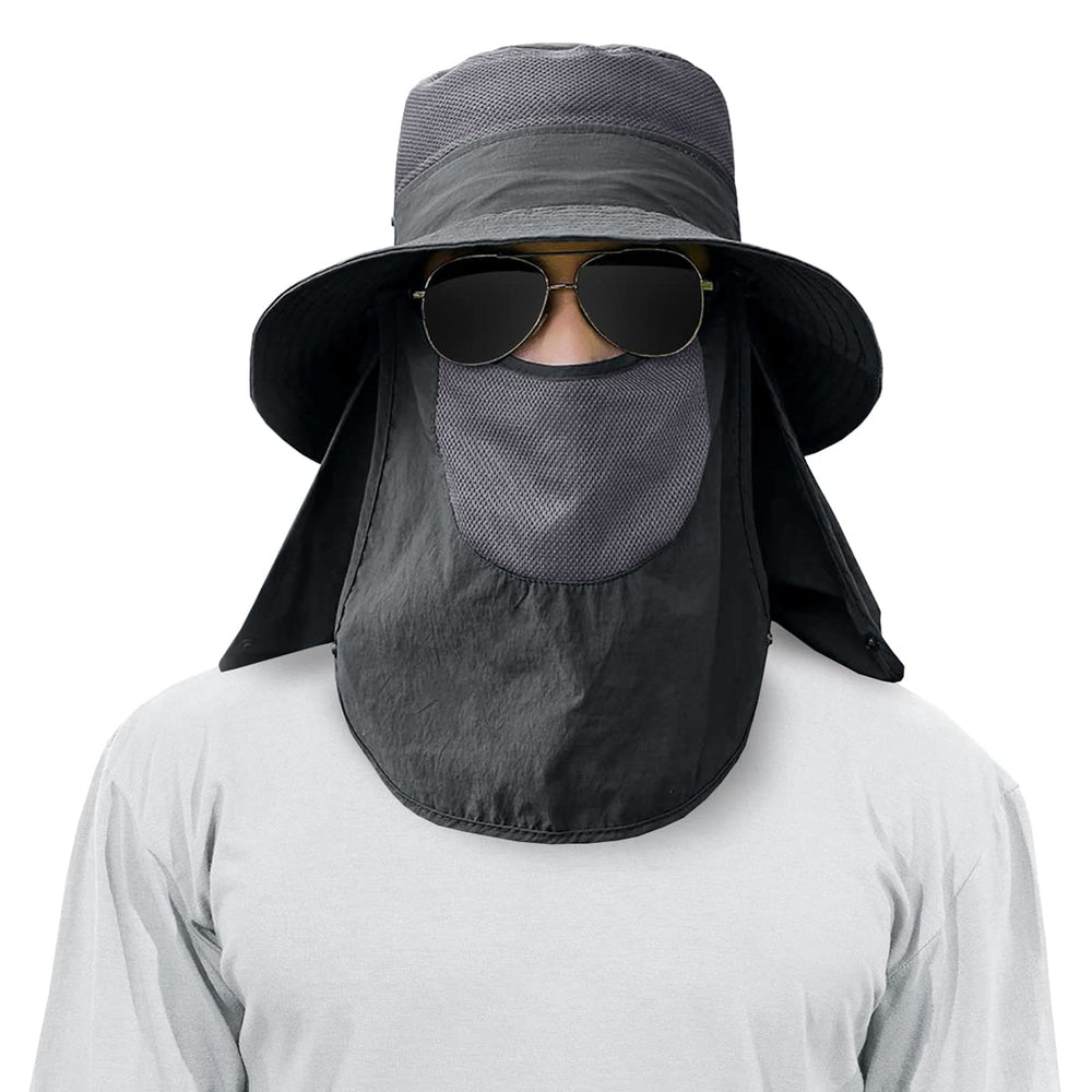 KIRAAT mens wide-brim close-up shows durable fabric and UV protection for sunny days.