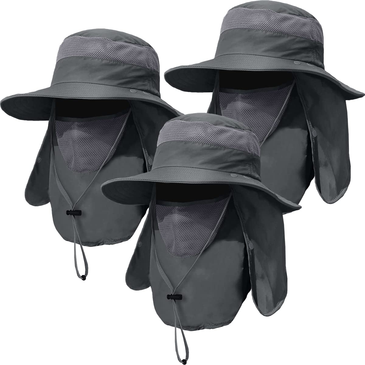 KIRAAT mens outdoor wide-brim hat worn on head provides all-day sun coverage during outdoor adventures.
