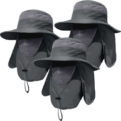 KIRAAT mens outdoor wide-brim hat worn on head provides all-day sun coverage during outdoor adventures.