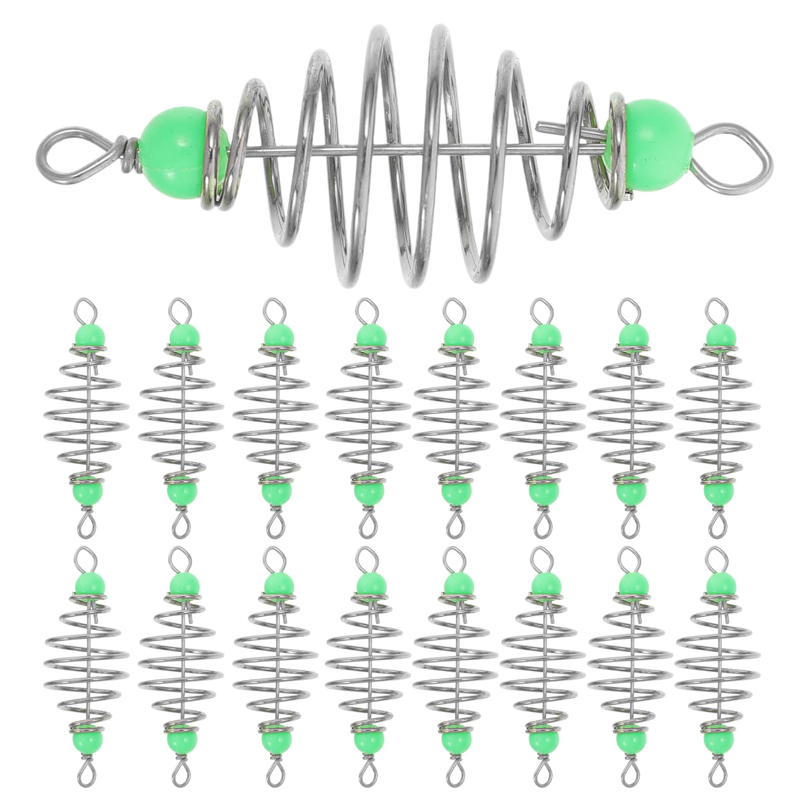 Kisangel 40-piece carp fishing bait holder close-up with spring cage
