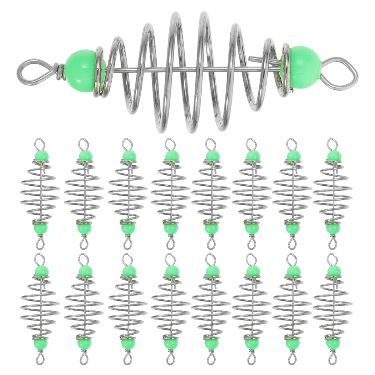 Kisangel 40-piece carp fishing bait holder close-up with spring cage