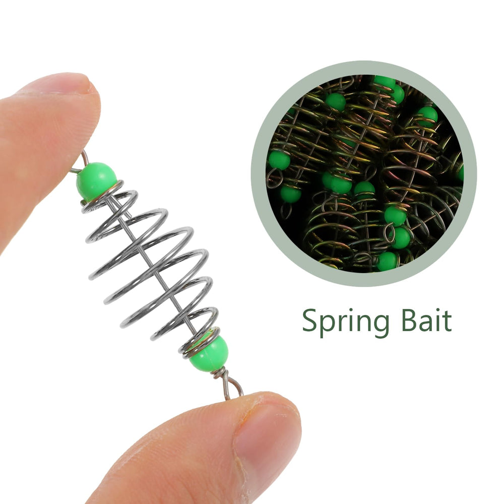 Spring feeder bait cage showing lifelike motion