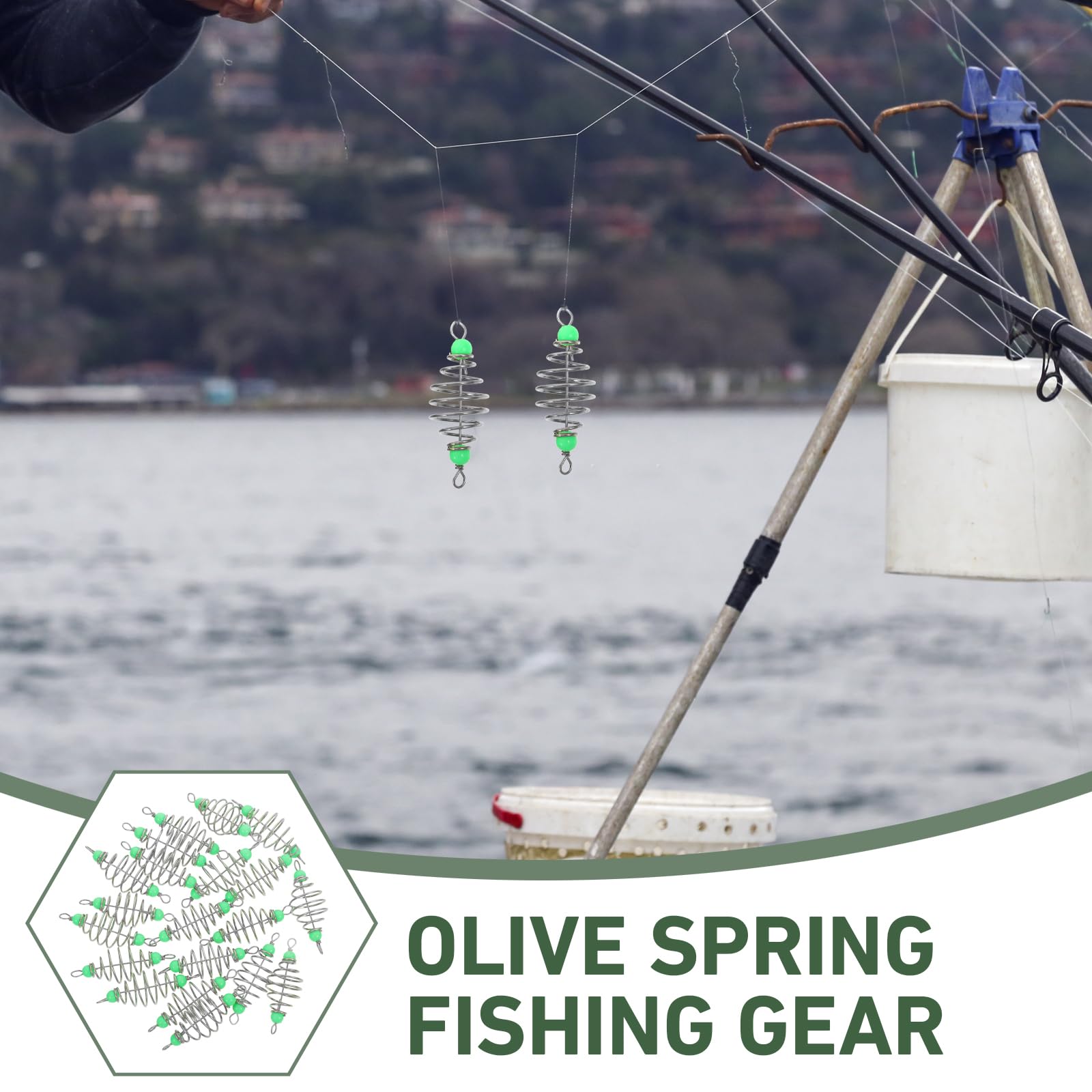Detailed view of solid carbon steel fishing accessories