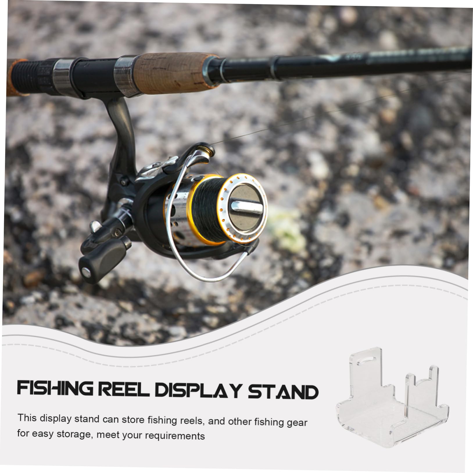 Kisangel acrylic reel holder highlights fishing gear with clear durability.