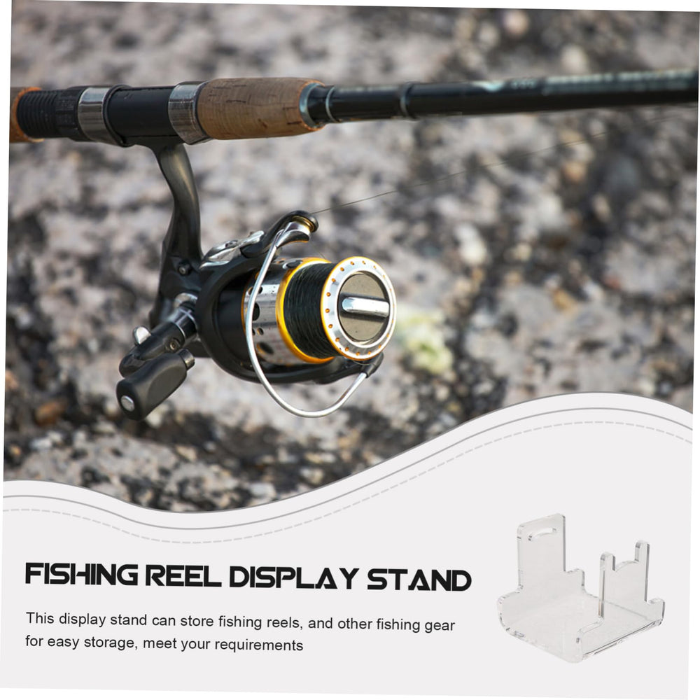 Kisangel acrylic reel holder highlights fishing gear with clear durability.