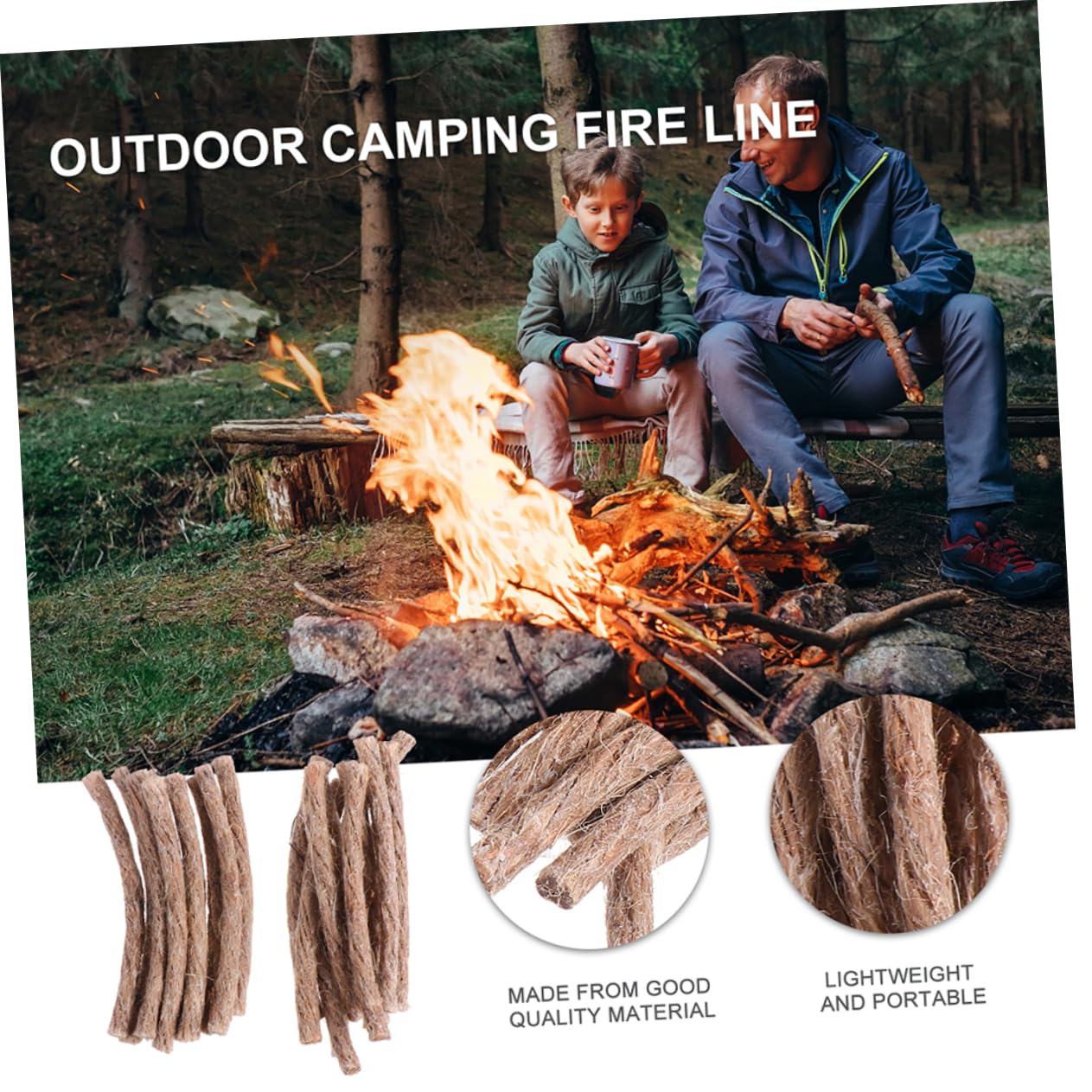 Kisangel durable fire starter rope suitable for hiking trips.