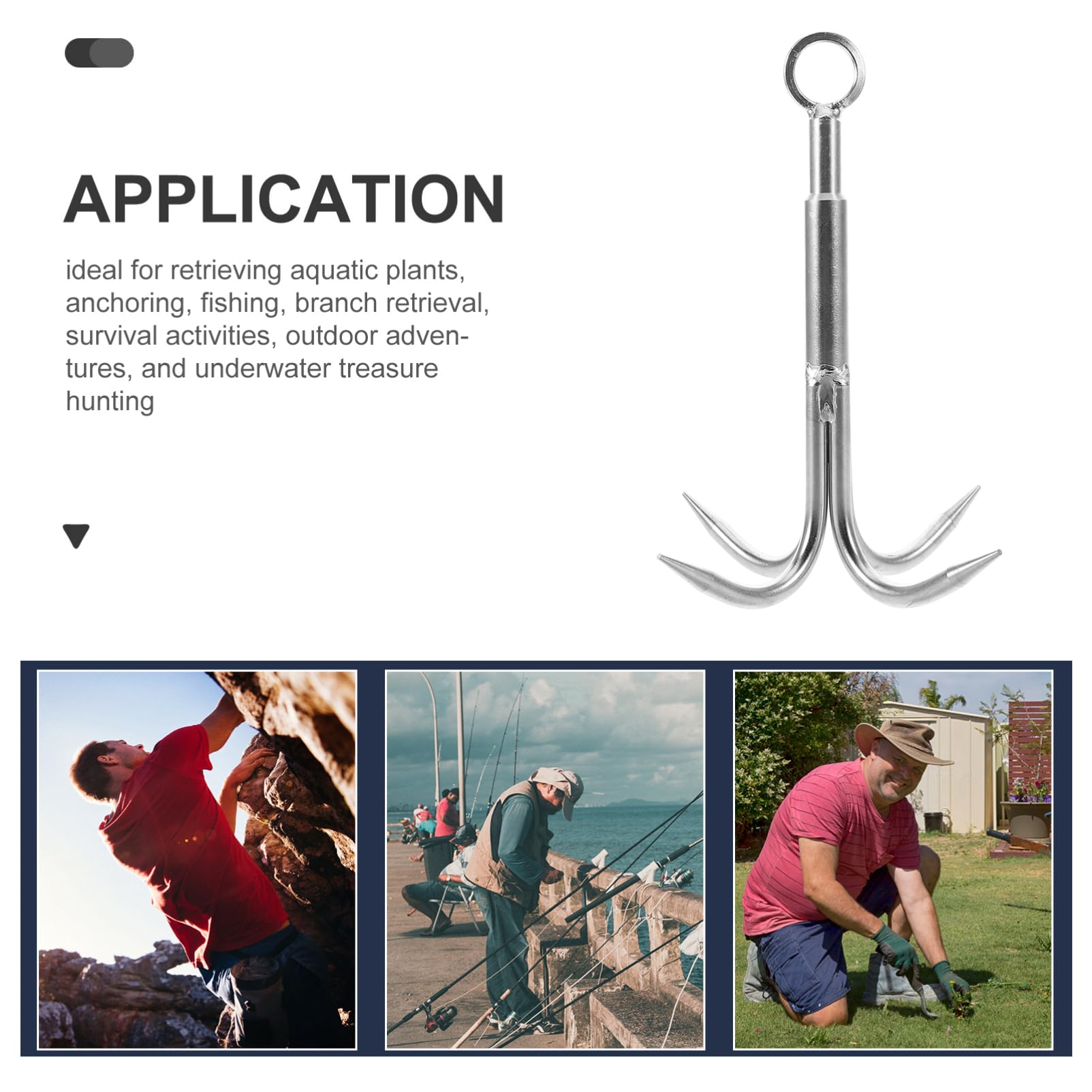 Kisangel grappling hook retrieving branches and aiding fishing adventures