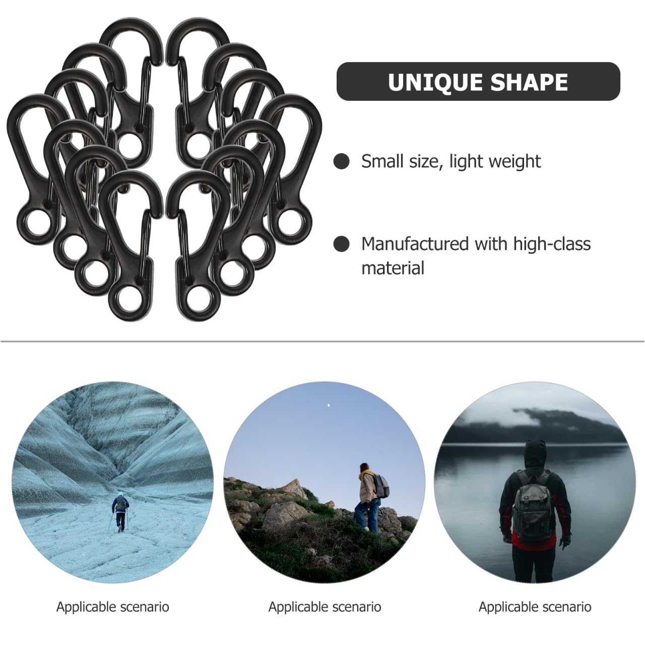 Kisangel keychain clip for outdoor gear like flashlights during hikes